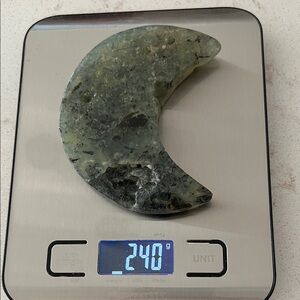 Green Moon-Shaped Stone